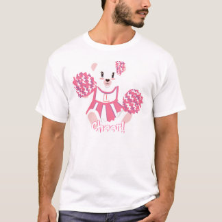 Camisa do Urso do Cheerleader Rosa