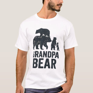 Camisa do Urso Família do Avô Urso Vintage Engravi