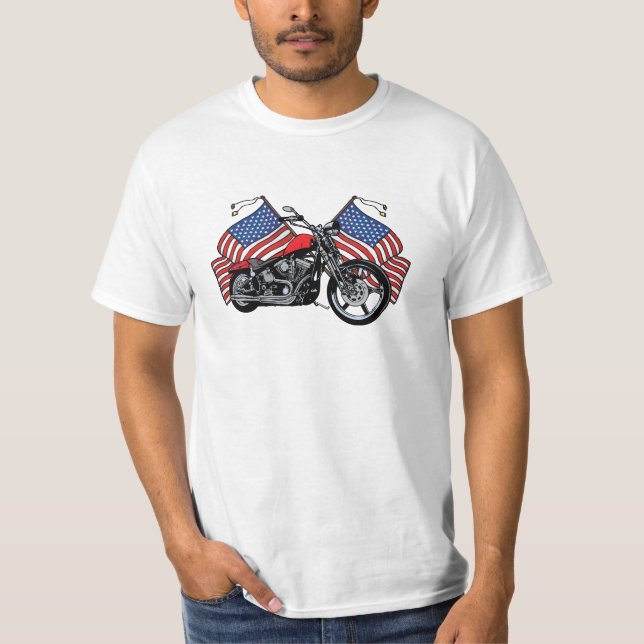 Camisa do valor da motocicleta das bandeiras (Frente)