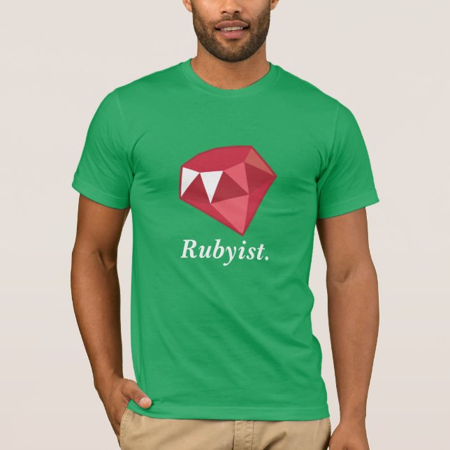 Camisa do verde do programador do rubi de Rubyist (Frente)