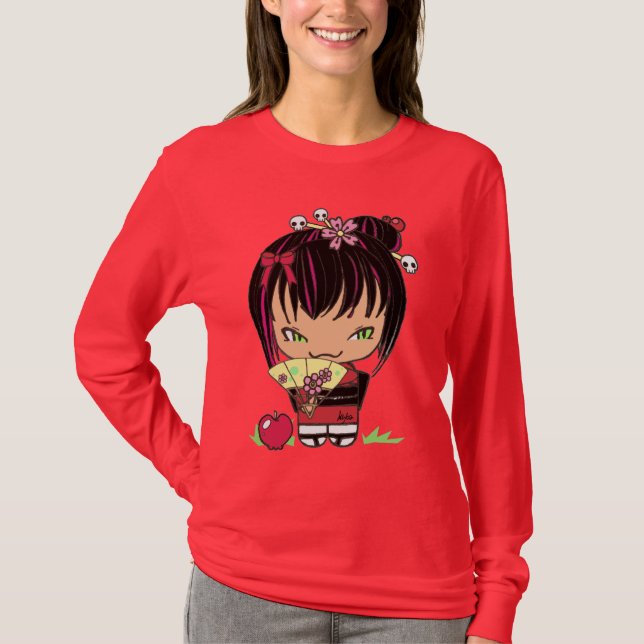 Camisa do vermelho da maçã de Miao da boneca de (Frente)