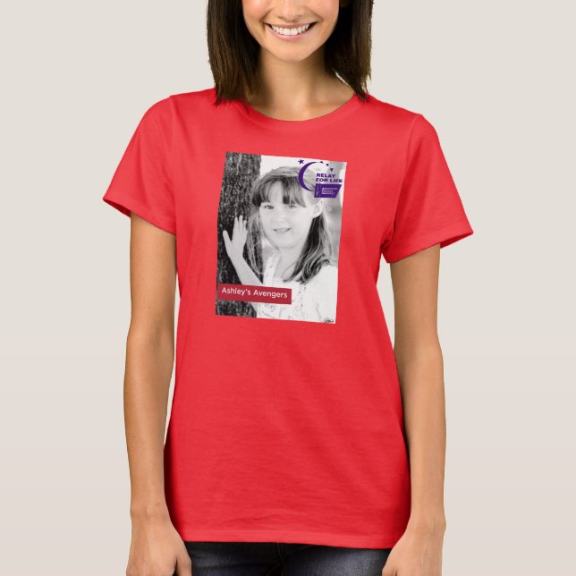 Camisa do vermelho dos vingadores de Ashley (Frente)