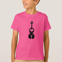 Camisa do violino T do rosa quente