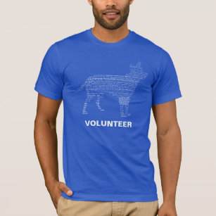 Camisa do voluntário do abrigo animal
