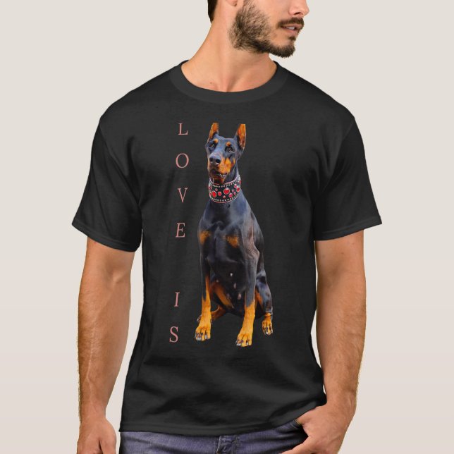 Camisa Doberman Doberman Pinscher Mãe Pai Amor  (Frente)