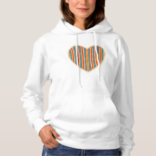 Camisa Doce Encapuzada com Stripes Cardíacas