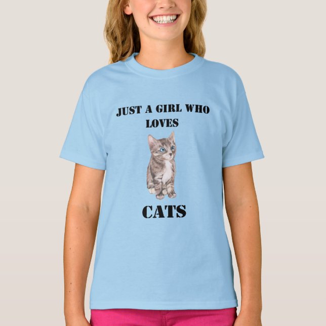 Camisa dos amantes do gato apenas uma menina que (Frente)