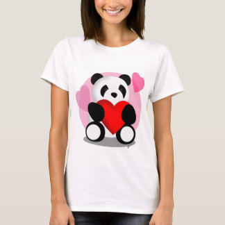 Camisa dos corações do urso de panda