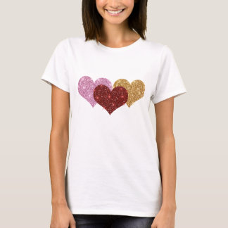 Camisa dos corações T do brilho