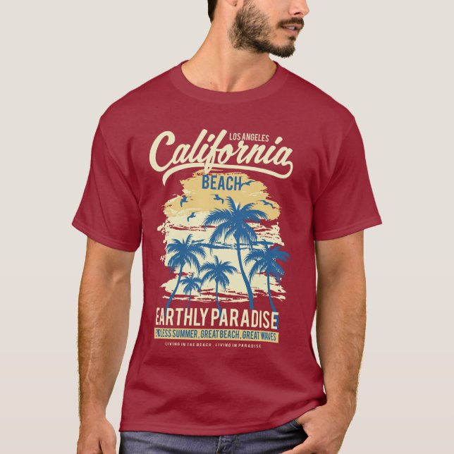 Camisa dos Homens da Praia da Califórnia (Frente)