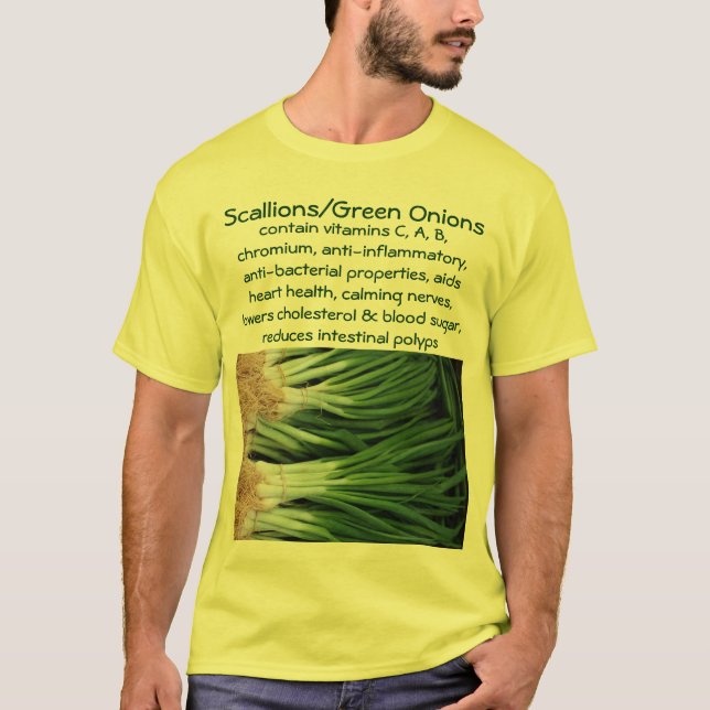 Camisa dos homens dos Scallions/cebolas verdes (Frente)