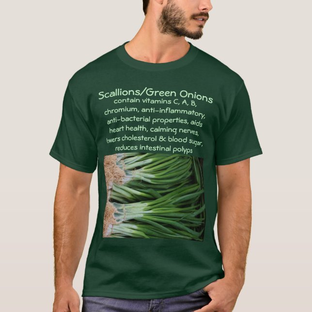 Camisa dos homens dos Scallions/cebolas verdes (Frente)