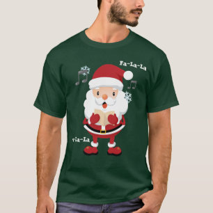 Camisa dos miúdos do papai noel do Fa-La-La para