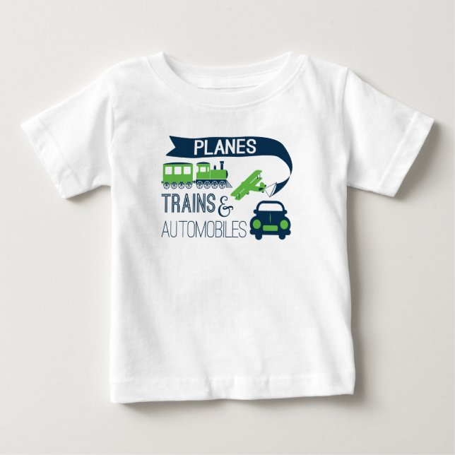 Camisa dos miúdos dos trens e dos automóveis dos (Frente)