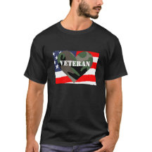 Camisa dos veteranos do coração da camuflagem