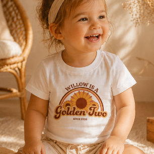 Camisa Dourada Personalizada de Dois Aniversários