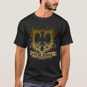 Camisa Dourado da crista polonesa t de Eagle