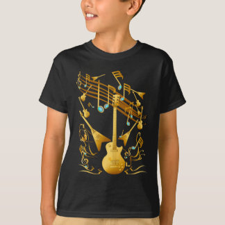 Camisa Dourado do partido da guitarra