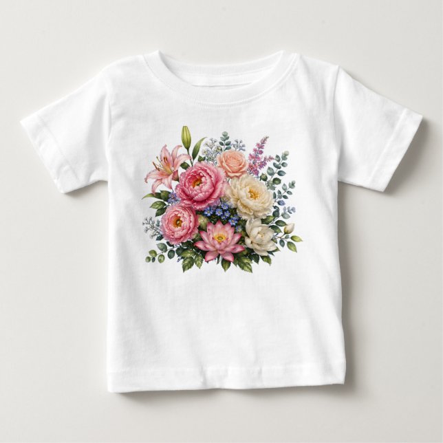 Camisa e Presente de Arte Botânica de Buquê Floral (Frente)