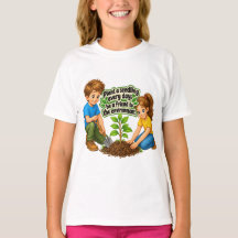 Camisa Educativa de Jardinagem Infantil para o Dia