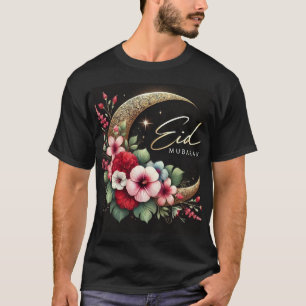 Camisa Eid Mubarak Mens do Crescente Floral