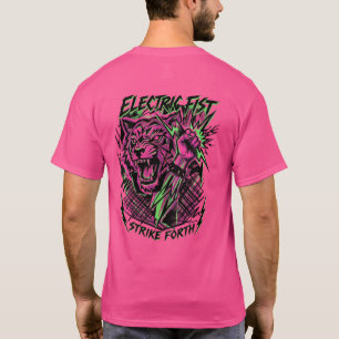 Camisa Electric Fist Tiger – Neon Cyberpunk Tiger