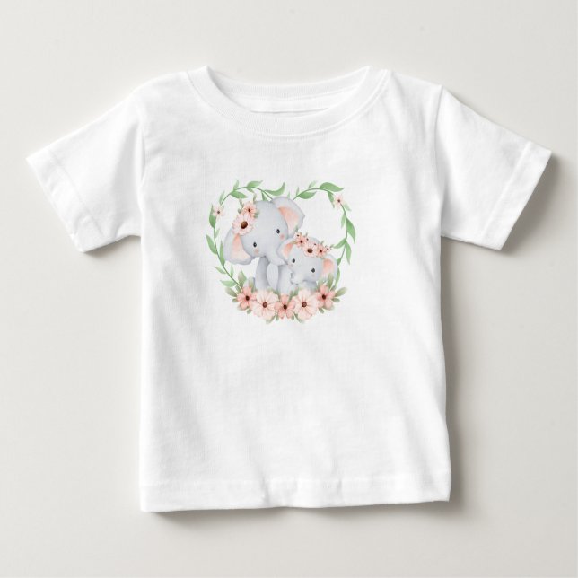 Camisa elefante para a mãe e o bebê (Frente)