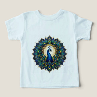 Camisa Elegante de Mandala de Pavão para Criança |