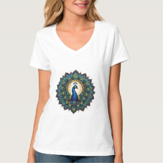 Camisa Elegante de Mandala de Pavão para Criança |
