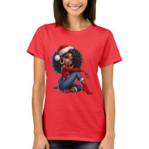 Camisa Elegante de Natal para Meninas Negras — MaM