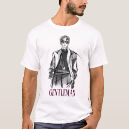 Camisa Elegante Esboço de Cavalheiro Fashion