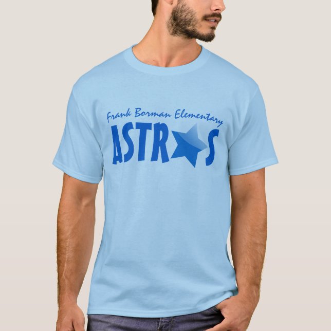 Camisa elementar do Stat Astros do azul de Frank (Frente)