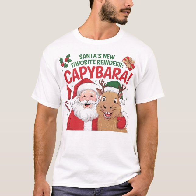 Camisa Encantada de Natal Capybara | Festivo (Frente)