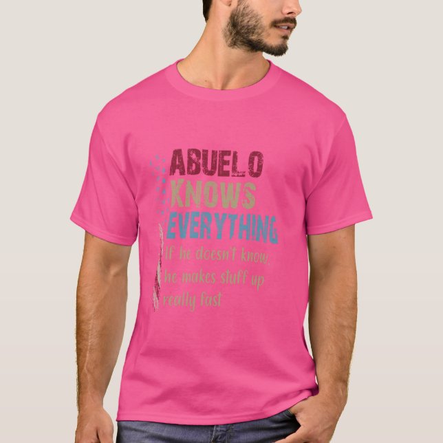 Camisa Engraçada Abuelo Sabe Tudo - Avô Presente (Frente)