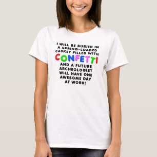 Camisa engraçada com caixa de confetes
