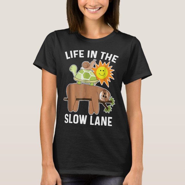 Camisa Engraçada Com Tartaruga E Caracol Lenta (Frente)