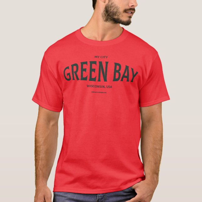 Camisa engraçada da minha cidade Green bay (Frente)