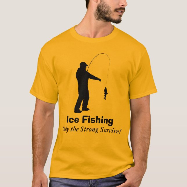 Camisa engraçada da pesca do gelo (Frente)