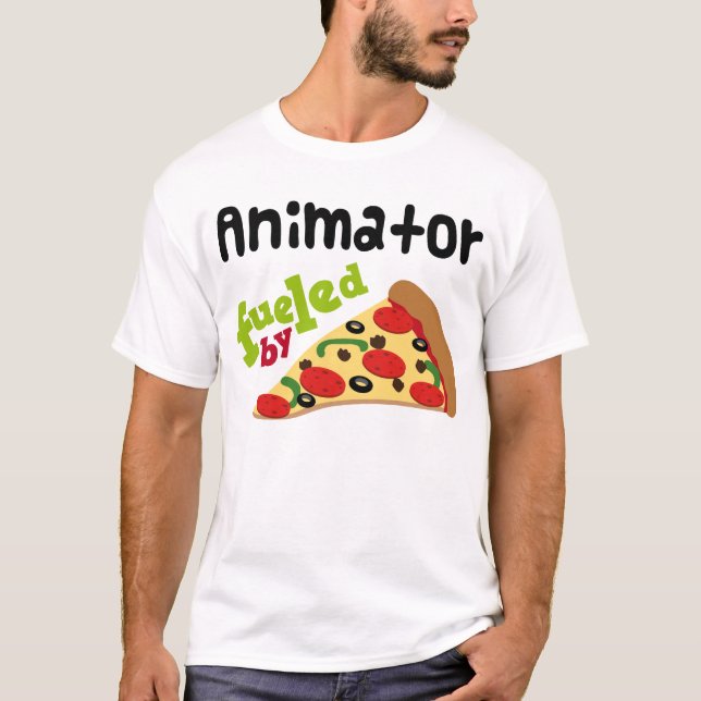 Camisa (engraçada) da pizza T do animador (Frente)