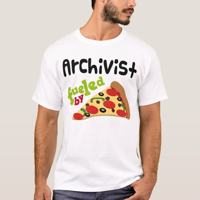 Camisa (engraçada) da pizza T do arquivista (Frente)