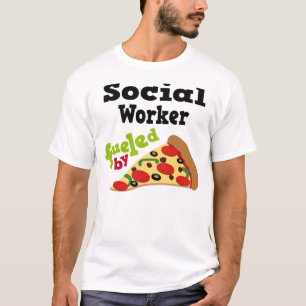 Camisa (engraçada) da pizza T do assistente social