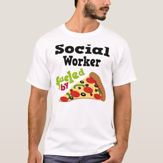 Camisa (engraçada) da pizza T do assistente social (Frente)