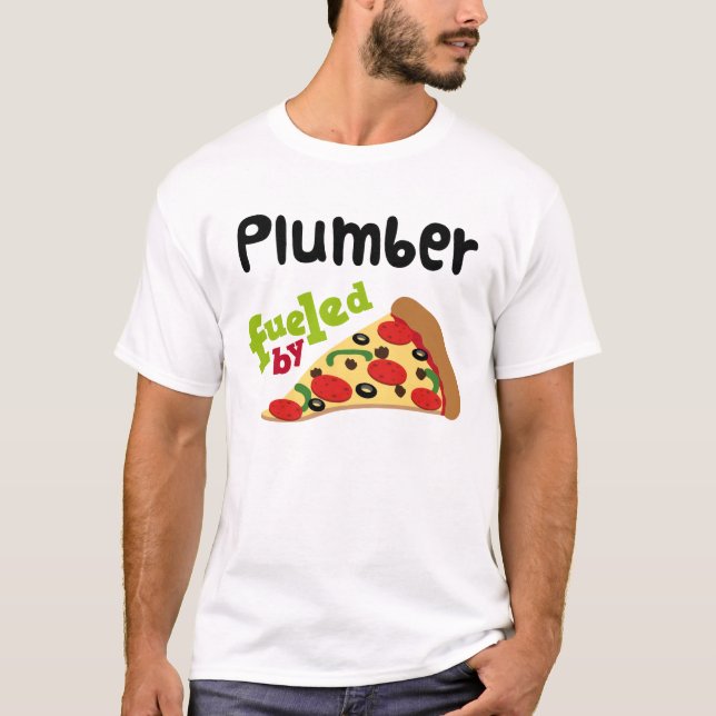 Camisa (engraçada) da pizza T do canalizador (Frente)