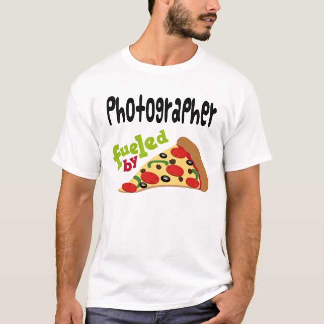 Camisa (engraçada) da pizza T do fotógrafo (Frente)