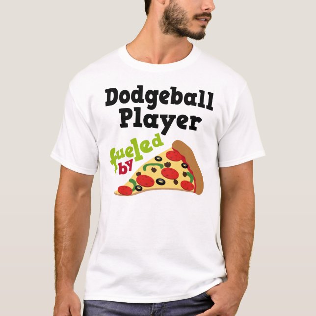 Camisa (engraçada) da pizza T do jogador de (Frente)