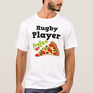 Camisa (engraçada) da pizza T do jogador do rugby