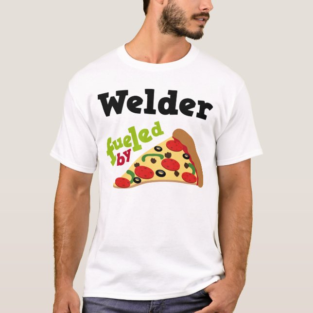 Camisa (engraçada) da pizza T do soldador (Frente)