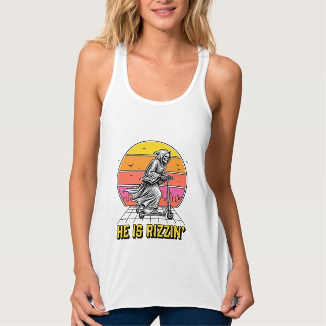 Camisa engraçada da scooter da morte pôr do sol vi (Frente)
