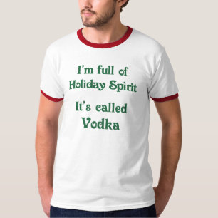 Camisa engraçada da vodca do espírito do feriado