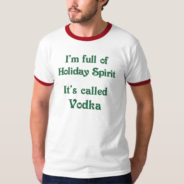Camisa engraçada da vodca do espírito do feriado (Frente)